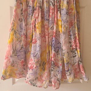 Long Vintage Floral Boho Skirt